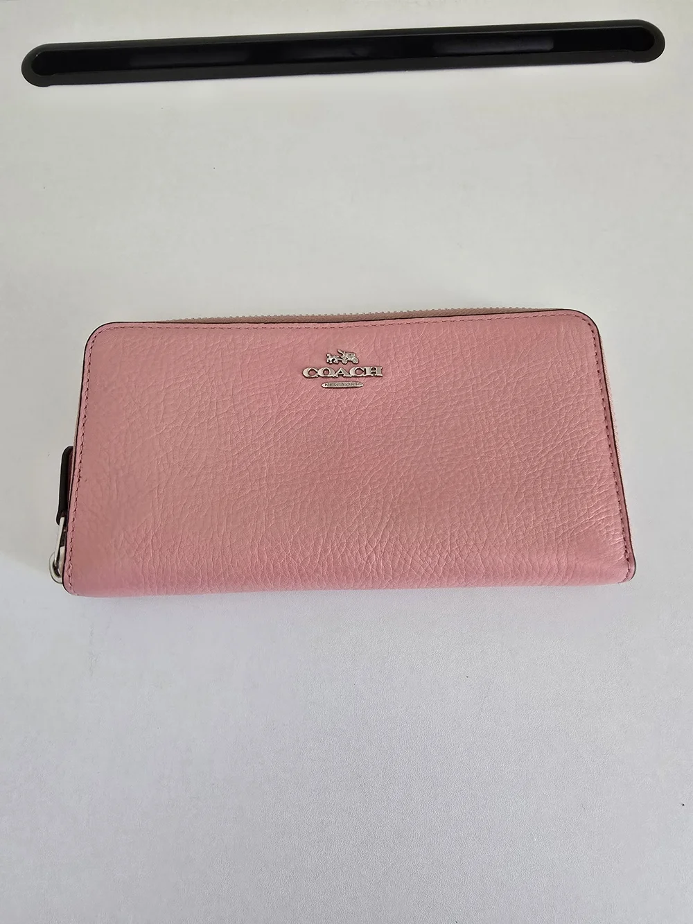 COACH Pink Leather Zip Wallet
